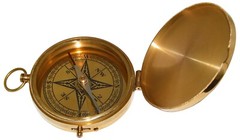 Large 4″ Brass Compass & Rosewood Storage Box, Fully Functional, Nautical Pirate