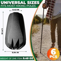 6 Pcs Rubber Tips for Hiking Poles – Rubber Cane Tips Replacement, Durable