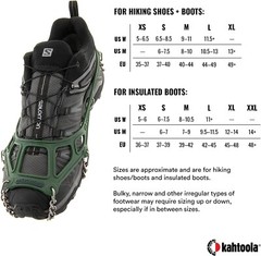 Kahtoola MICROspikes -snow, ice, trail hiking crampons – GREEN, EXTRA SMALL (XS)