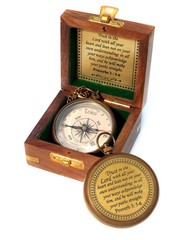 Trust in The Lord with All Your Heart -Proverbs 3: 5-6 Quote Engraved Compass…