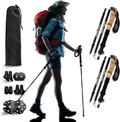 2 Trekking Poles Lightweight, Collapsible Hiking Poles for Backpacking 47 – 53″
