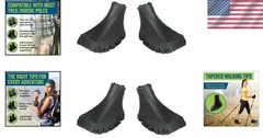 4 Pack of Durable Rubber Replacement Tips for Hiking and Nordic Walking Poles