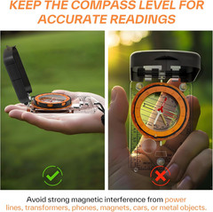 Orienteering Compass with Mirror for Hiking, Camping, and Outdoor Navigation
