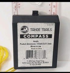 Vintage Tahoe Trails Compass Acrylic Mirror In Cap Lanyard 122×64.5×21.5mm