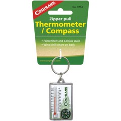Coghlan’s Zipper Pull Thermometer & Compass Keychain, Windchill Chart, Survival