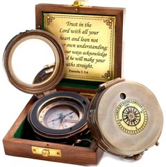 Trust in The Lord Proverbs 3 56 Engraved Compass Hiking Survival Military Sig…