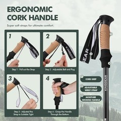 Lightweight Retractable Hiking Poles – 54” Adjustable Aluminum Trekking Gear