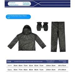 4 Pieces Adult Pest Control Mesh Suit Full Body Jacket Hood Gloves Pants