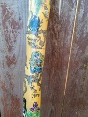 Walking staff. Alice and Wonderland themed, hand crafted, hand painted.