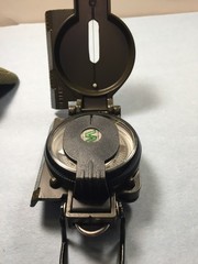 Military style plastic Compass with pouch (green)