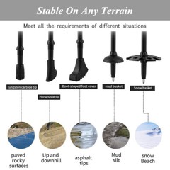 2X Telescopic Walking Trekking Poles Nordic Hiking Sticks Collapsible Alpenstock