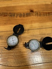 2 Vintage Engineer lensatic Compass 1 Japan Liquid Filled and 1 not liquid VGC