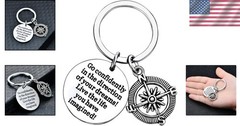 Modern Stainless Steel Key Chain – Inspirational ‘Live The Life You Imagined’