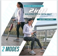 STEP2GOLD Ta-Da Chair Series 2 PRO – Portable Trekking Pole with Seat, Anti-Slip