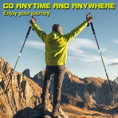 2 Pcs Collapsible Trekking Poles, 7075 Aluminum, Anti-Shock, Quick Lock, Cork