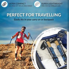 EQUIPEAK Hiking Foldable Trekking Poles Lightweight & Adjustable – Quick Lock