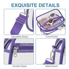 Clear Bag for Stadium Events – Stadium Approved Mini Clear Purse, Small Purple