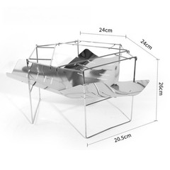 Compact Folding Grill Stainless Steel Build for Outdoor Activities 38x22x25cm