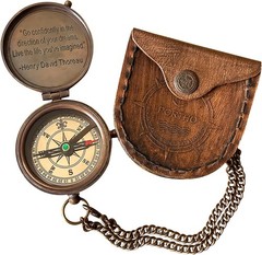 Brass Compass with “Go Confidently in the Direction of Your Dreams” Quote by Tho