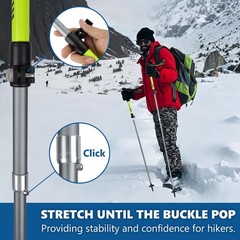 Pair of 2 Trekking Poles Walking Hiking Sticks Anti-shock Adjustable Alpenstock