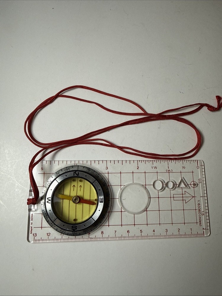 Orienteering Compass Olcom Fs-14 With Lanyard Made In Japan