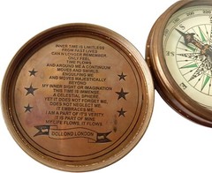 Go Confidently Compass Thoreau’s Quote Engraved Poem Compass with Leather case.