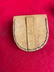 Vintage Brass Compass with Tooled Leather Belt Case (Joshua 1:9 Inscription)