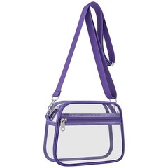 Clear Bag for Stadium Events Clear Sports Fan Handbags Purses with Large Purple