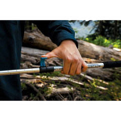 Cascade Mountain Tech Aluminum Trekking Poles EVA Grip Quick Lock Silver/Teal
