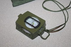 Military Lensatic Prismatic Compass with Pouch Hiking Scout Army Geology Camping