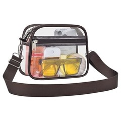 Clear Bag for Stadium Events Clear Sports Fan Handbags Purses Large Chocolate
