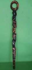 Hand Carved South African Heavy Natural Wood Hiking Stick 1b 3oz 37in