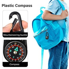 24 Pcs Compass Carabiners Clip-on Keychains for Outdoor Hiking Camping,