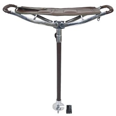 Leather Walking Stick Folding Seat Venator Coffee Brown Outdoor Shooting Stick