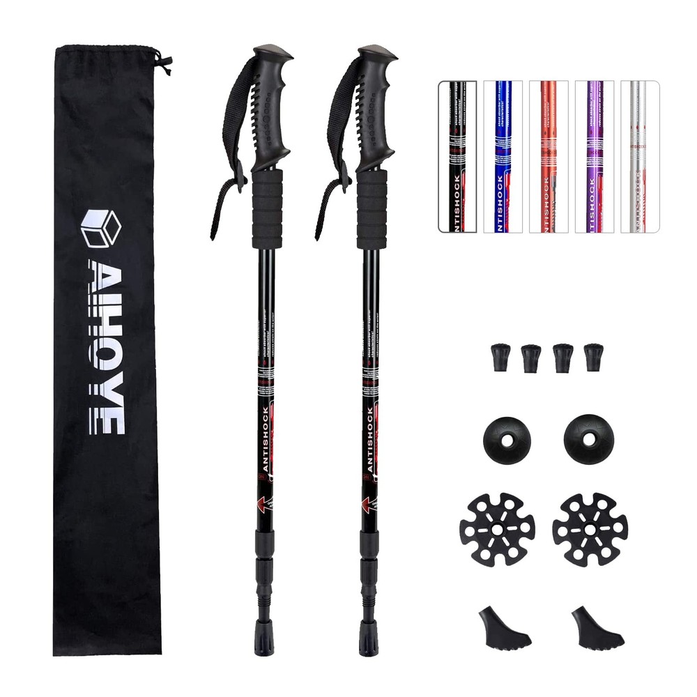Trekking Poles, Collapsible Lightweight Shock-Absorbent Hiking Walking Sticks…