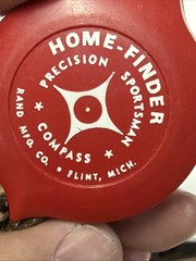 Vintage HOME-FINDER Red Precision Compass By Rand Flint Michigan USA