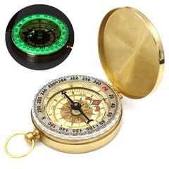 Camping Survival Compass for Hiking,Small Golden Pocket Compass for Kids,Glow…