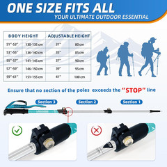 Lightweight Collapsible Kids Hiking Poles – Retractable Kids Hiking Stick, Teles