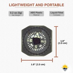 Sun Company GoCompass – Micro Orienteering Wrist Compass | Watch Band or Paracor