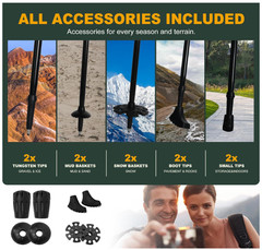 Folding Trekking Poles 2-pc Ultra Compact Hiking Poles for Men & Women New