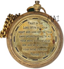 Trust in The Lord with All Your Heart -Proverbs 3: 5-6 Quote Engraved Compass…