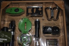 13 Piece Hiking Kit, Black Trekking Poles Walking Sticks Adjustable Survival 🏕️