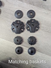 Hiking Trekking Pole Parts Lot – Standard Baskets, Rubber Tips, Clips