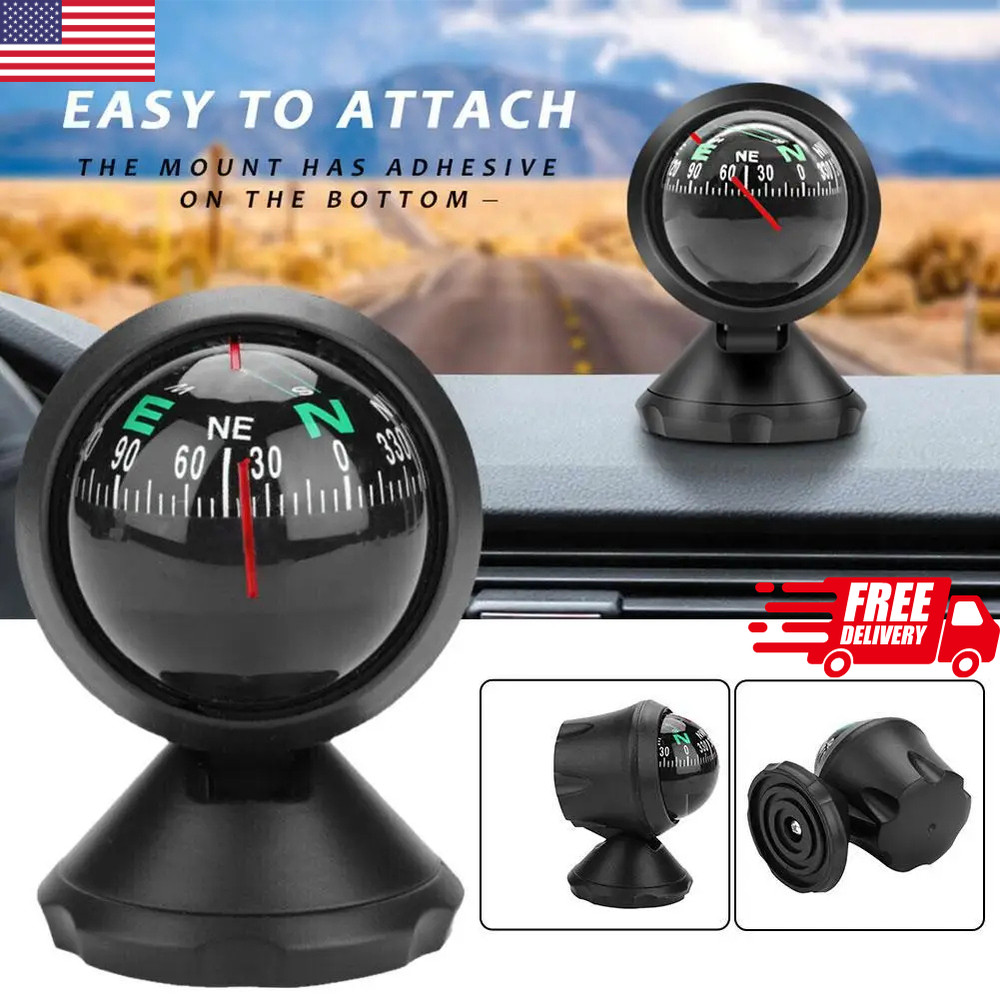 Compass for Car with Bottom Stick Car Compass Ball,Adjustible and Night Vision C
