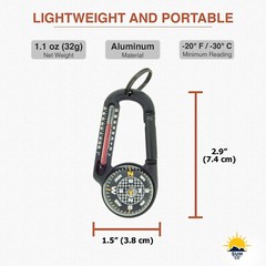 Sun Company TempaComp – Ball Compass and Thermometer Carabiner