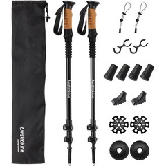 Ultra Lightweight Carbon Fiber Trekking Poles Durable 3K Travel Hiking Equipment