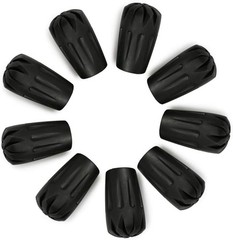 Black Rubber Diamond Trekking Pole Tip Protectors, Hiking Pole Replacement