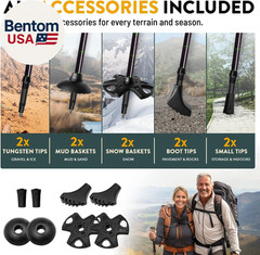 100% Carbon Fiber Trekking Poles by USA Brand – Ultra Strong Lightweight Collaps
