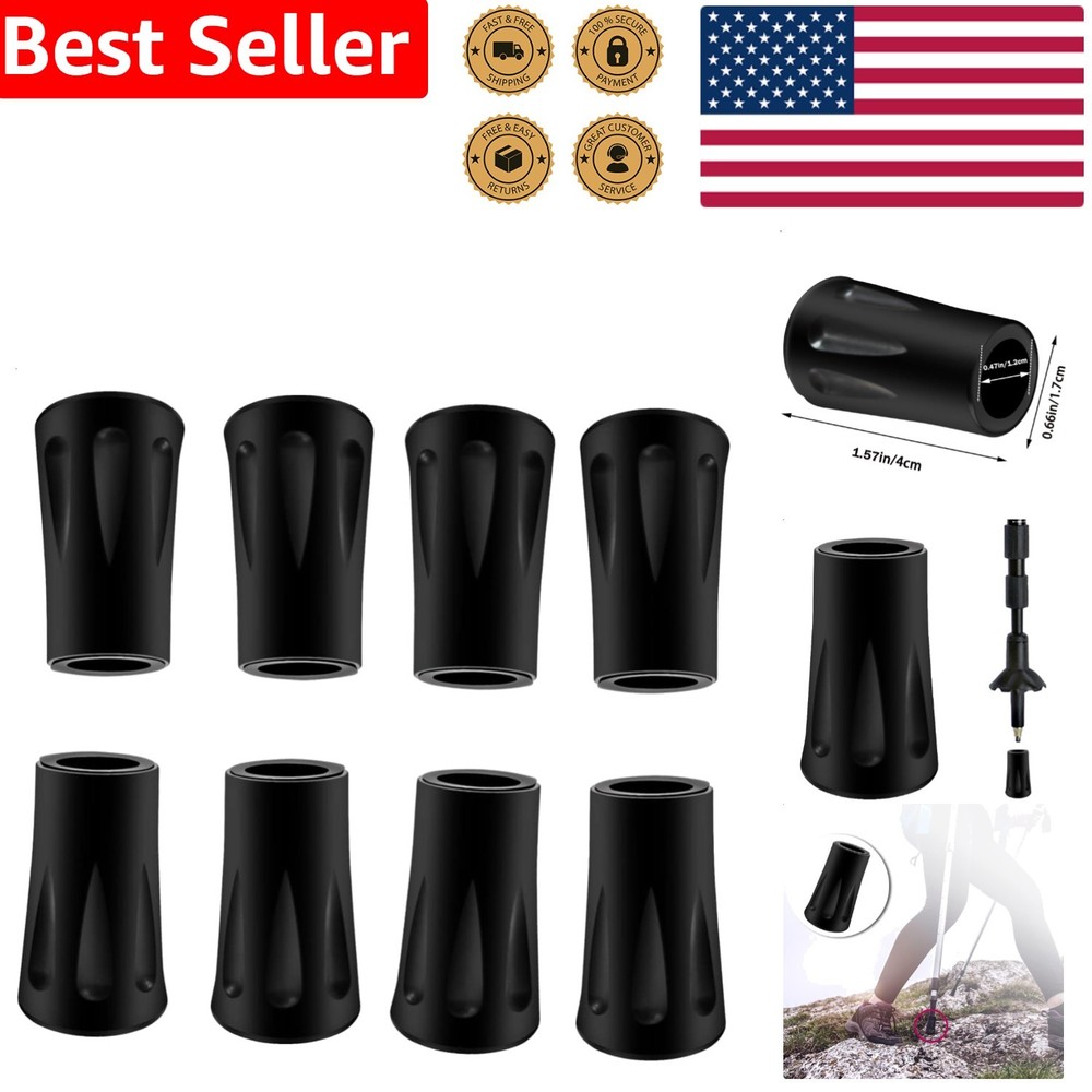 Durable Rubber Trekking Pole Tips 8Pcs Replacement Protectors for Walking Sticks