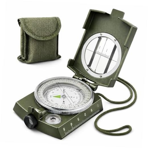 Military Lensatic Compass, Hiking Compass for Survival – Water-Resistant